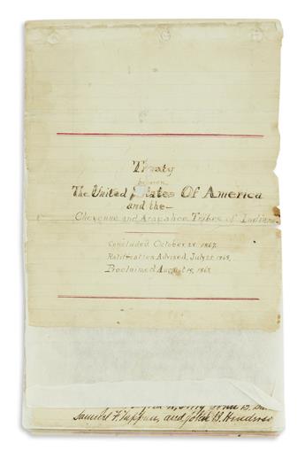 (AMERICAN INDIANS.) Treaty between the United States of America and the Cheyenne and Arapahoe Tribes of Indians.